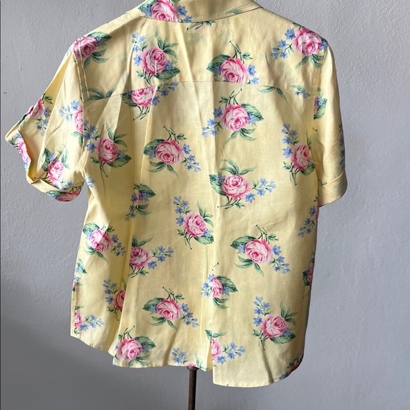 Lauren Ralph Lauren Linen Floral Blouse Size Large - Picture 4 of 4